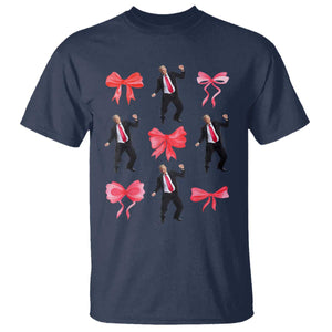 Trump Girl 2024 T Shirt 47th President Dancing Pink Coquette Bow Girly Y2K TS02 Navy Print Your Wear