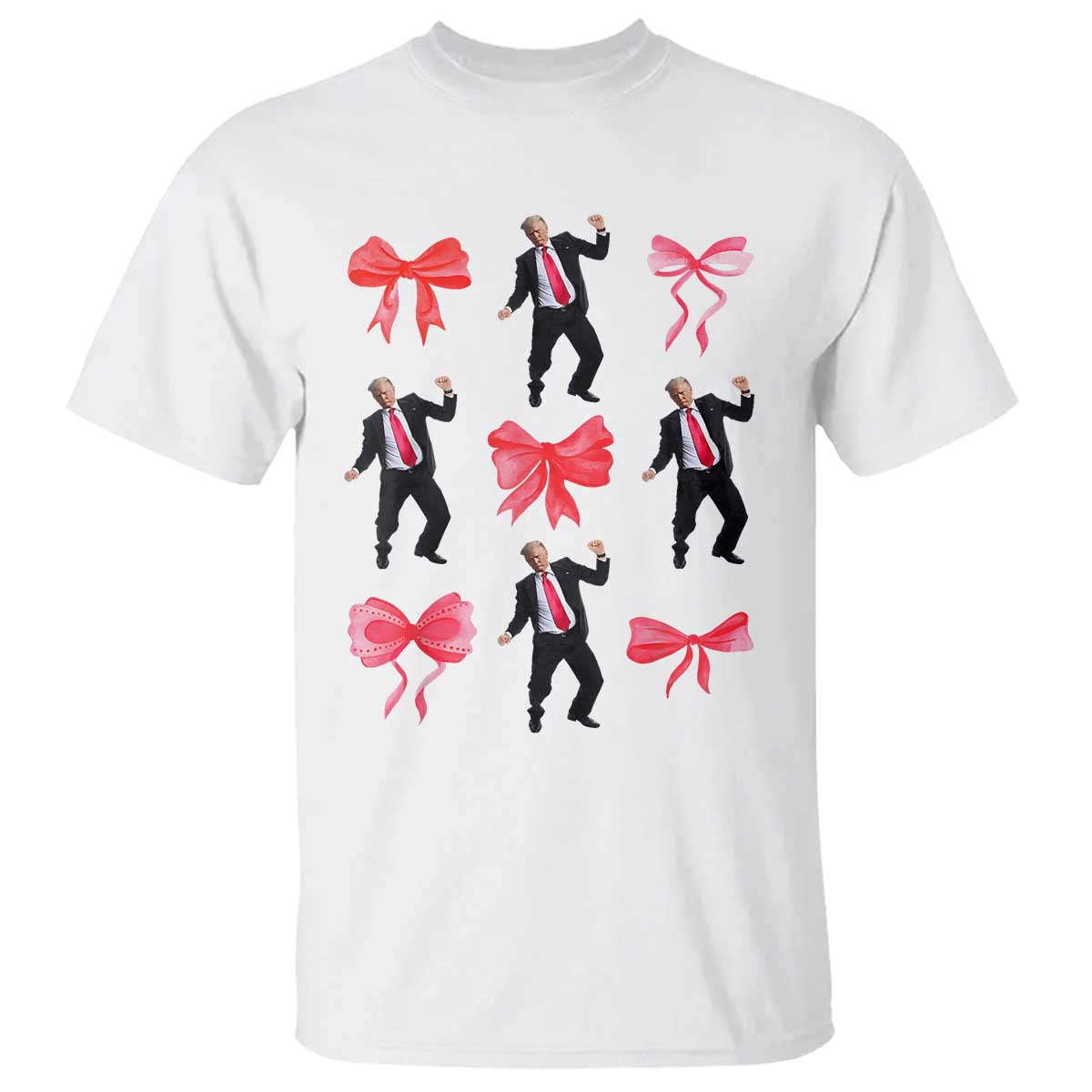 Trump Girl 2024 T Shirt 47th President Dancing Pink Coquette Bow Girly Y2K TS02 White Print Your Wear