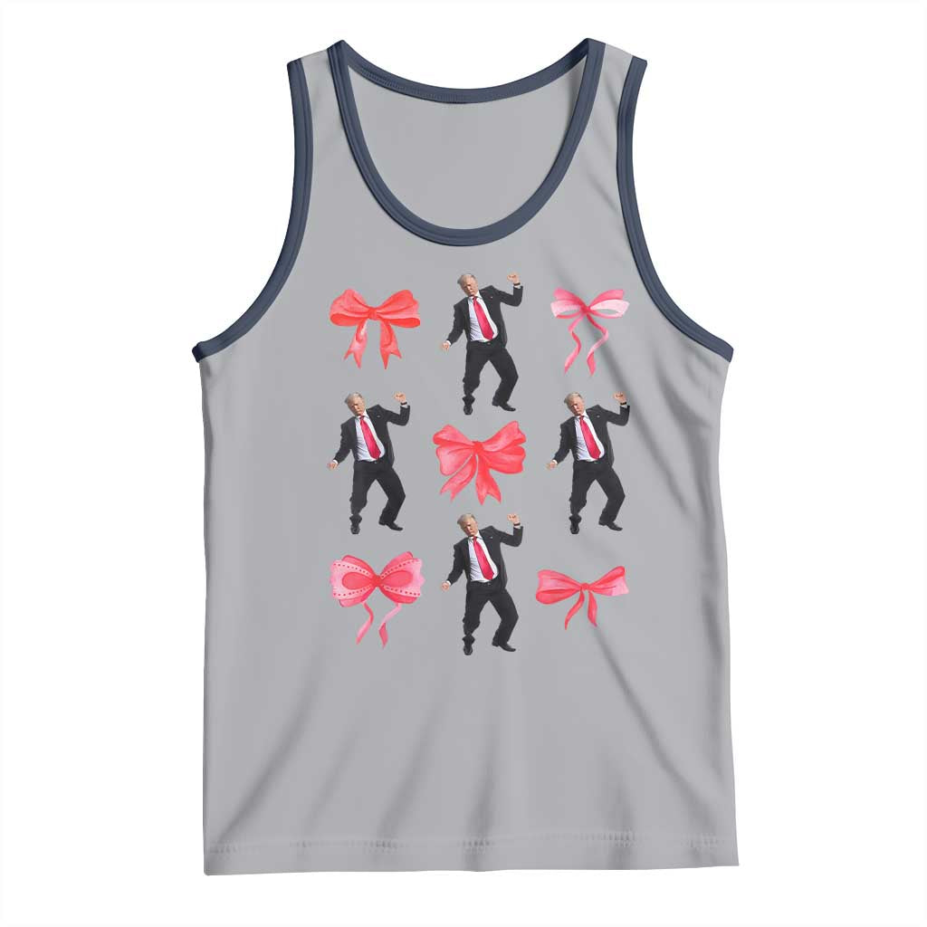 Trump Girl 2024 Tank Top 47th President Dancing Pink Coquette Bow Girly Y2K TS02 Athletic Heather Navy Print Your Wear