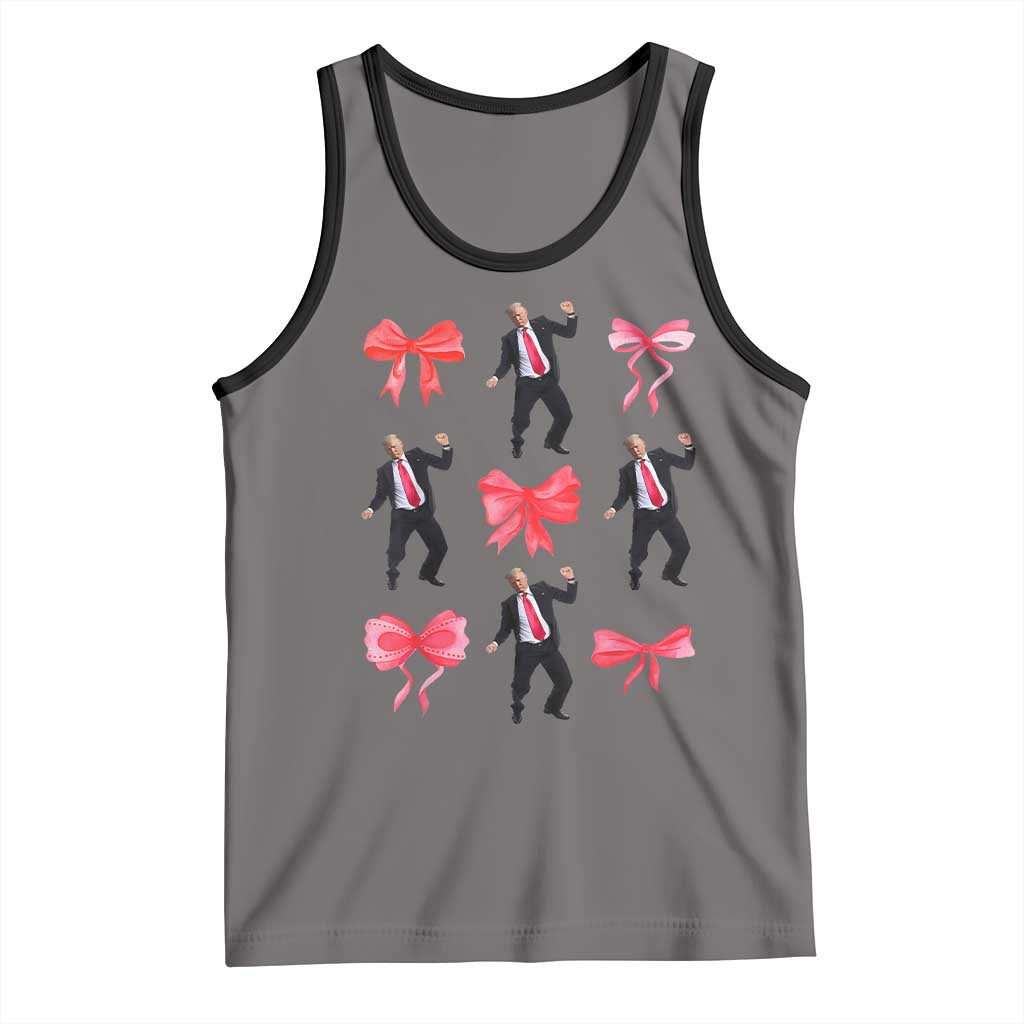 Trump Girl 2024 Tank Top 47th President Dancing Pink Coquette Bow Girly Y2K TS02 Deep Heather Black Print Your Wear