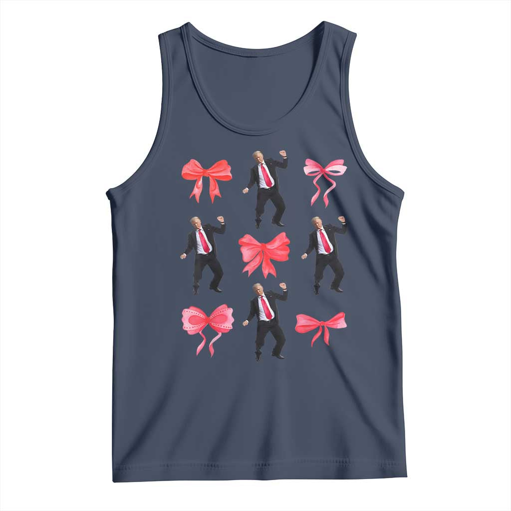 Trump Girl 2024 Tank Top 47th President Dancing Pink Coquette Bow Girly Y2K TS02 Navy Print Your Wear