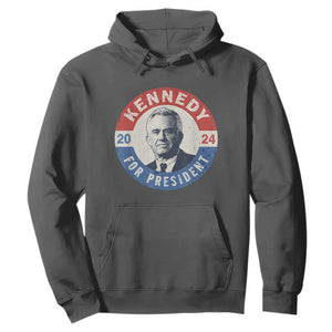 RFK Jr Kennedy 2024 Hoodie For President Vintage Button TS02 Dark Heather Print Your Wear