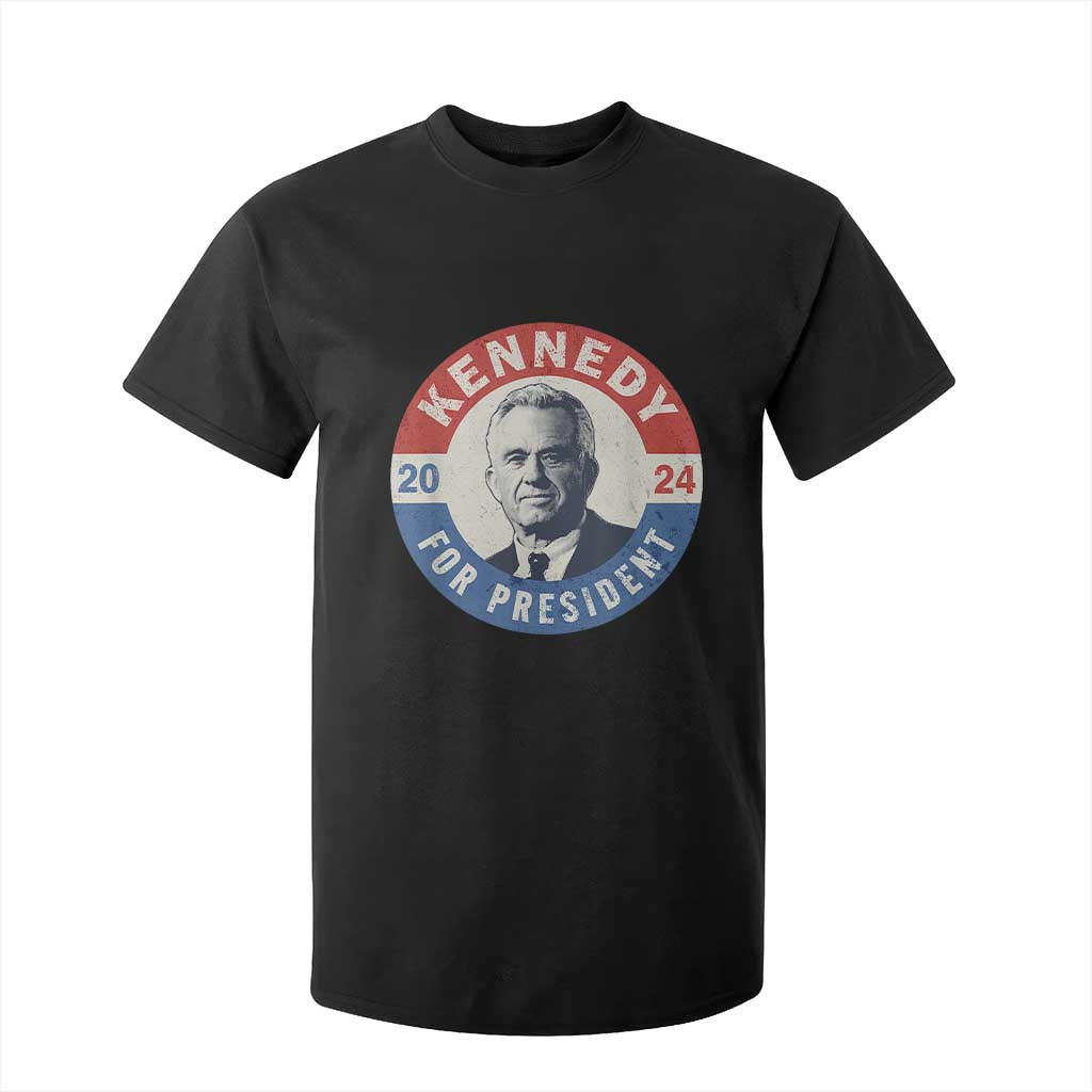 RFK Jr Kennedy 2024 T Shirt For Kid For President Vintage Button TS02 Black Print Your Wear