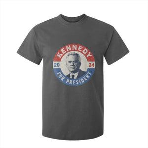 RFK Jr Kennedy 2024 T Shirt For Kid For President Vintage Button TS02 Dark Heather Print Your Wear