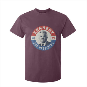 RFK Jr Kennedy 2024 T Shirt For Kid For President Vintage Button TS02 Maroon Print Your Wear