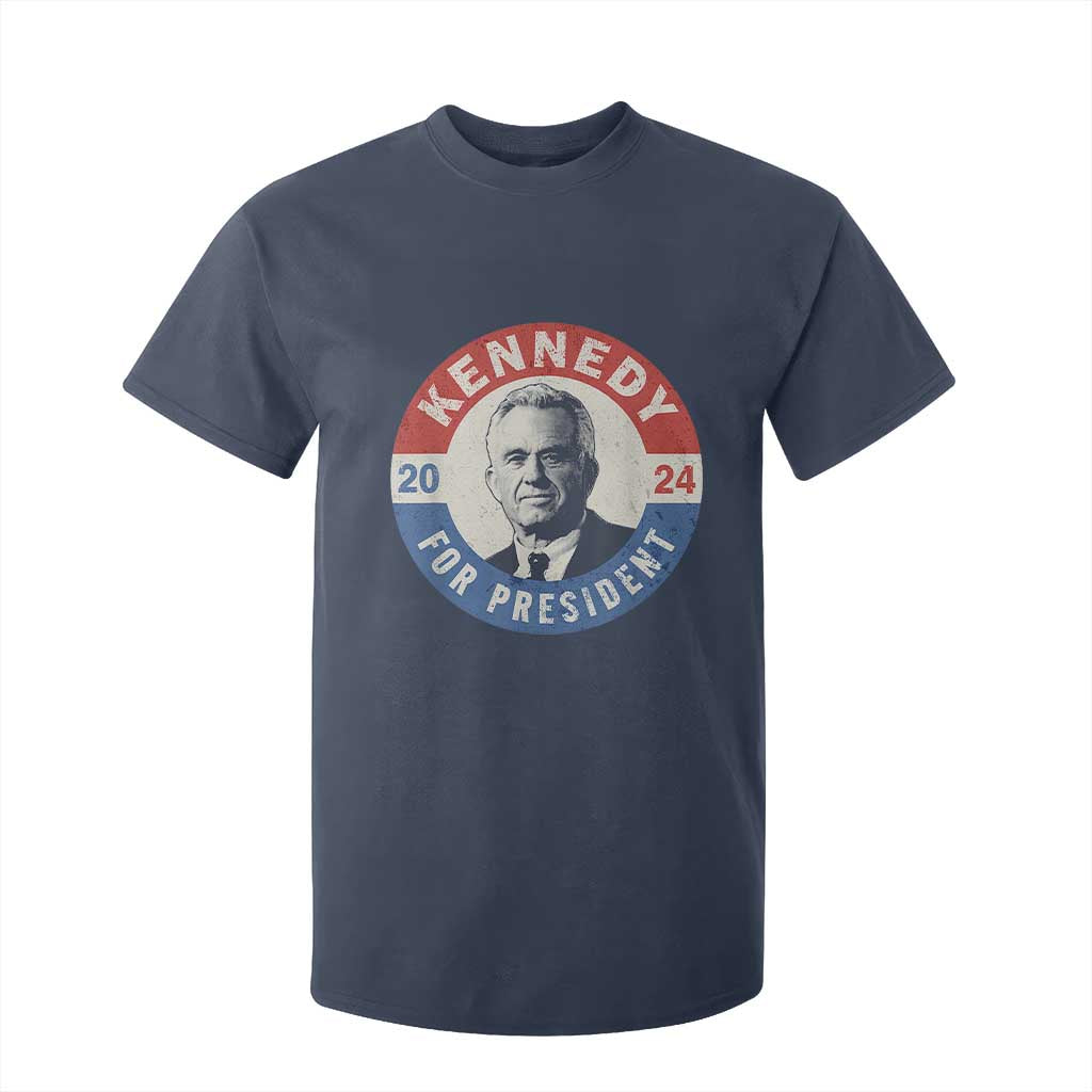 RFK Jr Kennedy 2024 T Shirt For Kid For President Vintage Button TS02 Navy Print Your Wear