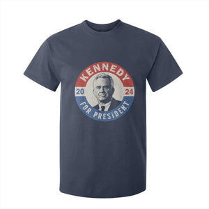 RFK Jr Kennedy 2024 T Shirt For Kid For President Vintage Button TS02 Navy Print Your Wear