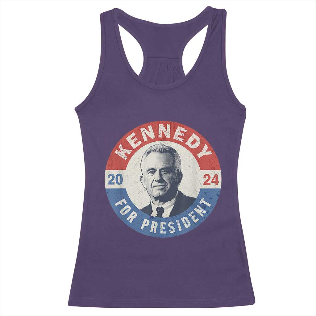 RFK Jr Kennedy 2024 Racerback Tank Top For President Vintage Button TS02 Purple Print Your Wear