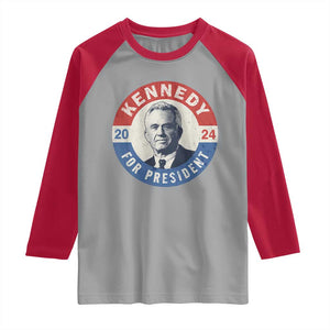 RFK Jr Kennedy 2024 Raglan Shirt For President Vintage Button TS02 Sport Gray Red Print Your Wear