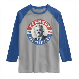 RFK Jr Kennedy 2024 Raglan Shirt For President Vintage Button TS02 Sport Gray Royal Print Your Wear