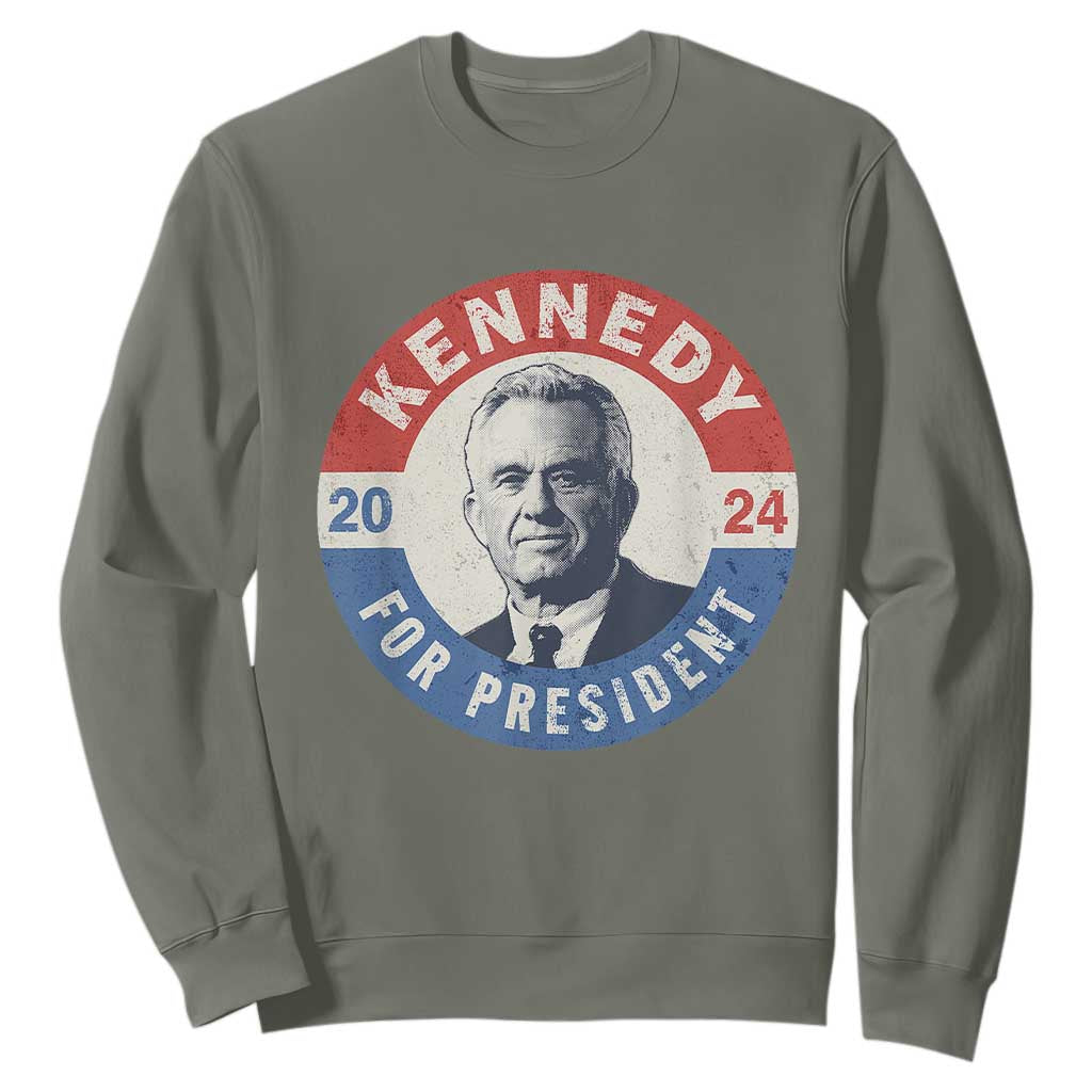 RFK Jr Kennedy 2024 Sweatshirt For President Vintage Button TS02 Military Green Print Your Wear