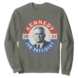 RFK Jr Kennedy 2024 Sweatshirt For President Vintage Button TS02 Military Green Print Your Wear