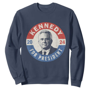 RFK Jr Kennedy 2024 Sweatshirt For President Vintage Button TS02 Navy Print Your Wear