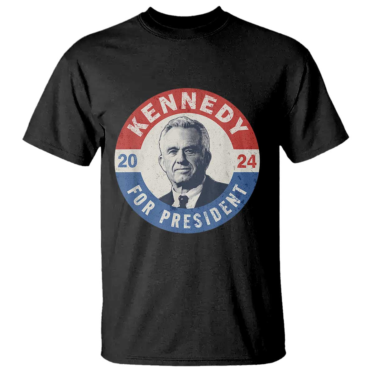 RFK Jr Kennedy 2024 T Shirt For President Vintage Button TS02 Black Print Your Wear