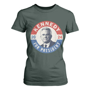 RFK Jr Kennedy 2024 T Shirt For Women For President Vintage Button TS02 Dark Forest Green Print Your Wear