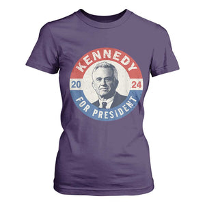 RFK Jr Kennedy 2024 T Shirt For Women For President Vintage Button TS02 Purple Print Your Wear