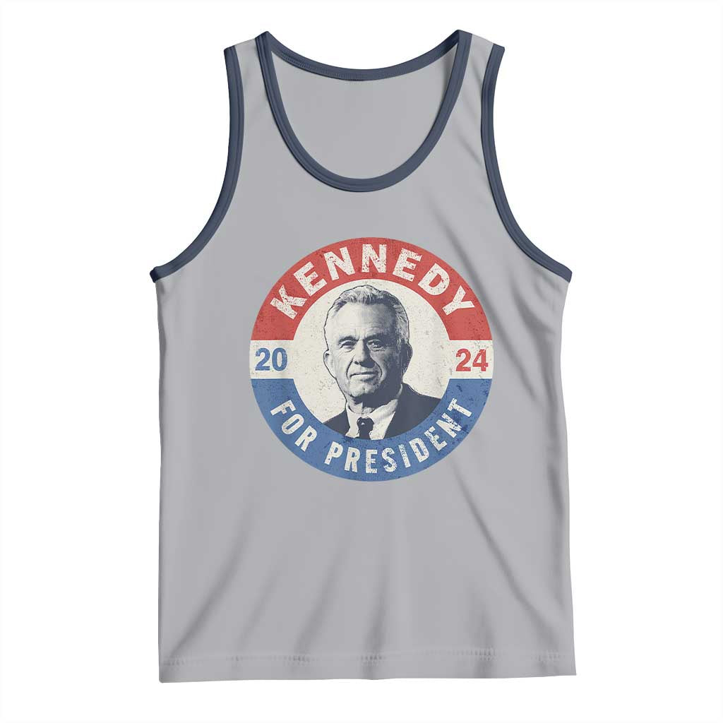 RFK Jr Kennedy 2024 Tank Top For President Vintage Button TS02 Athletic Heather Navy Print Your Wear