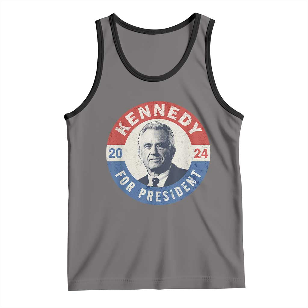 RFK Jr Kennedy 2024 Tank Top For President Vintage Button TS02 Deep Heather Black Print Your Wear