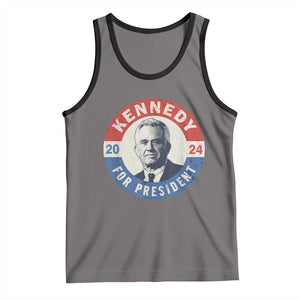 RFK Jr Kennedy 2024 Tank Top For President Vintage Button TS02 Deep Heather Black Print Your Wear