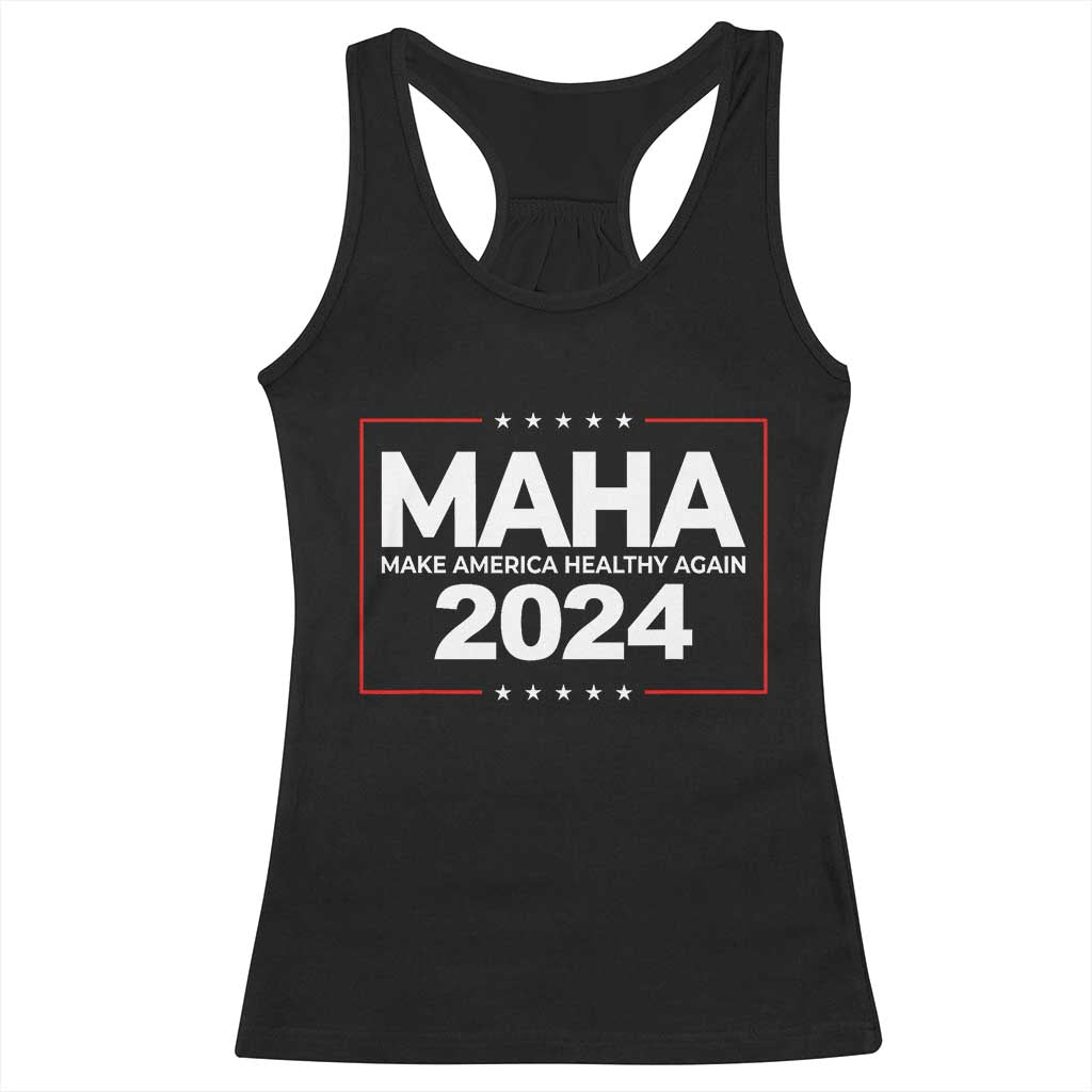RFK Jr Kennedy 2024 Racerback Tank Top MAHA Make America Healthy Again TS02 Black Print Your Wear
