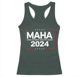 RFK Jr Kennedy 2024 Racerback Tank Top MAHA Make America Healthy Again TS02 Dark Forest Green Print Your Wear