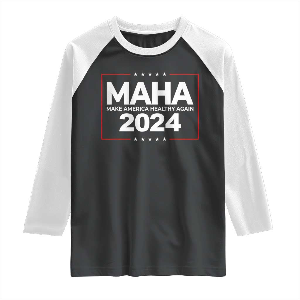 RFK Jr Kennedy 2024 Raglan Shirt MAHA Make America Healthy Again TS02 Black White Print Your Wear