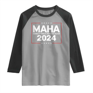 RFK Jr Kennedy 2024 Raglan Shirt MAHA Make America Healthy Again TS02 Sport Gray Black Print Your Wear
