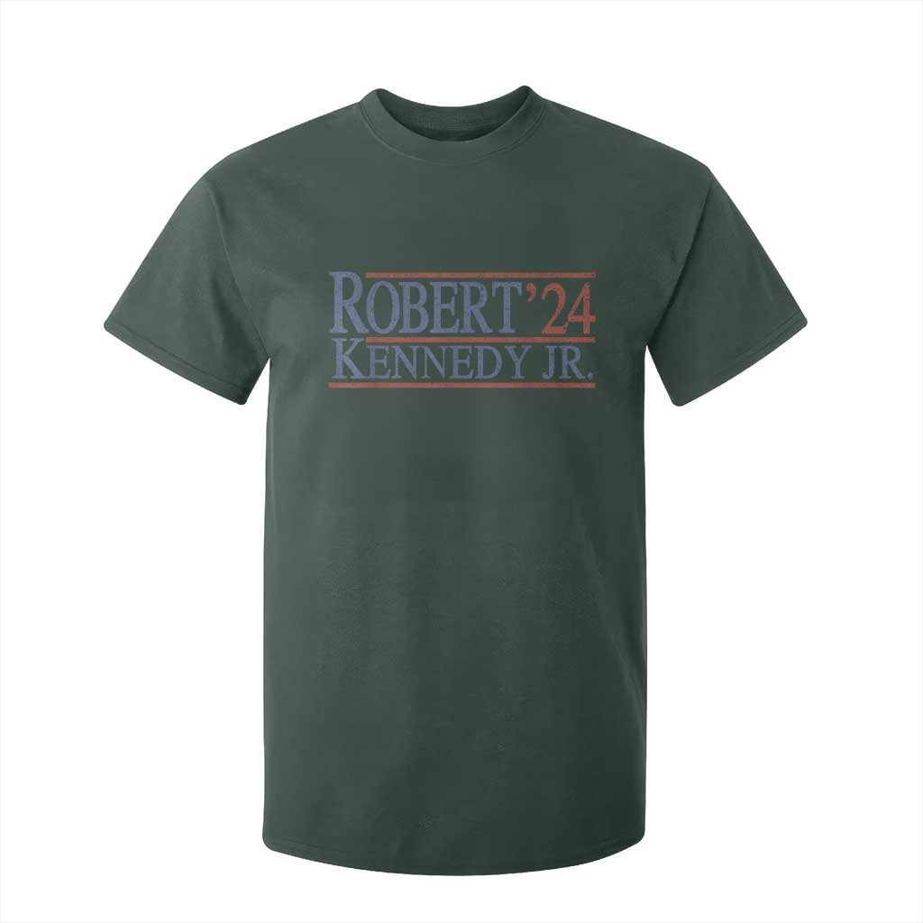 RFK Jr Kennedy 2024 T Shirt For Kid Distressed Robert Kennedy Jr. 24 TS02 Dark Forest Green Print Your Wear