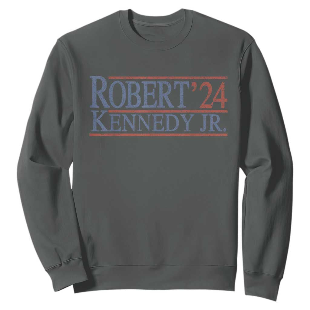 RFK Jr Kennedy 2024 Sweatshirt Distressed Robert Kennedy Jr. 24 TS02 Dark Heather Print Your Wear