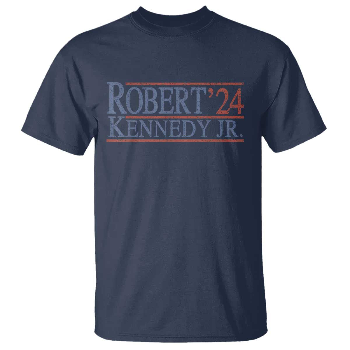 RFK Jr Kennedy 2024 T Shirt Distressed Robert Kennedy Jr. 24 TS02 Navy Print Your Wear