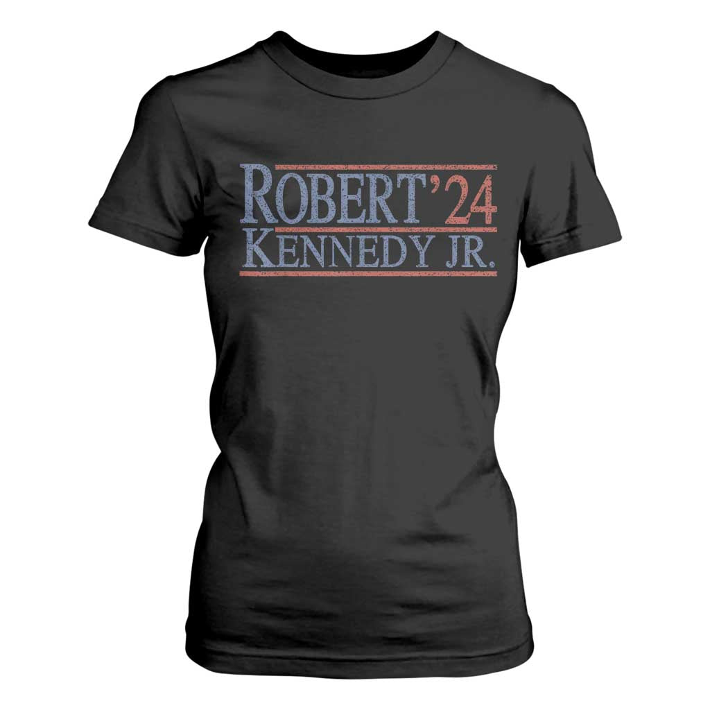 RFK Jr Kennedy 2024 T Shirt For Women Distressed Robert Kennedy Jr. 24 TS02 Black Print Your Wear