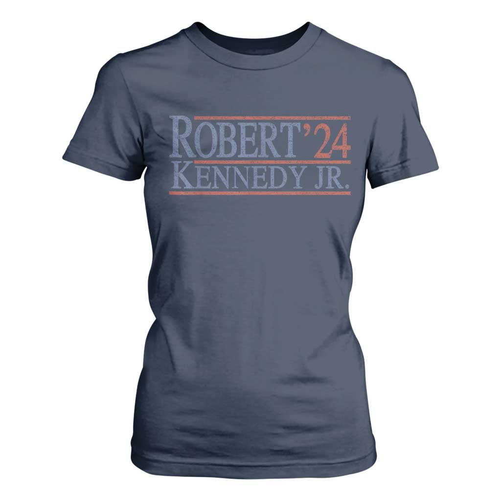 RFK Jr Kennedy 2024 T Shirt For Women Distressed Robert Kennedy Jr. 24 TS02 Navy Print Your Wear