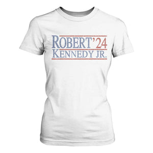 RFK Jr Kennedy 2024 T Shirt For Women Distressed Robert Kennedy Jr. 24 TS02 White Print Your Wear