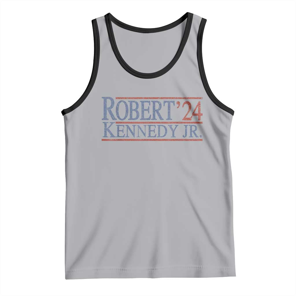 RFK Jr Kennedy 2024 Tank Top Distressed Robert Kennedy Jr. 24 TS02 Athletic Heather Black Print Your Wear