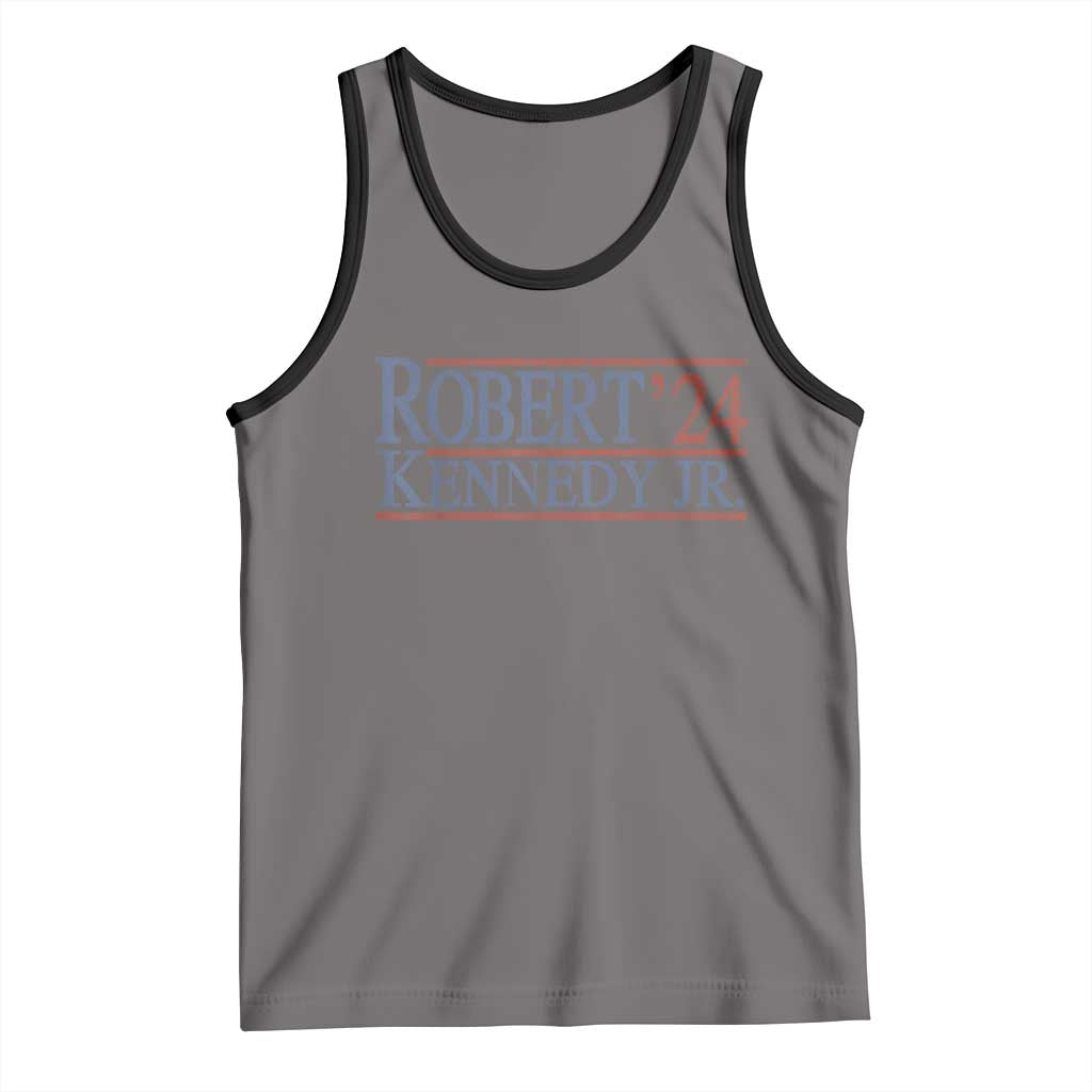 RFK Jr Kennedy 2024 Tank Top Distressed Robert Kennedy Jr. 24 TS02 Deep Heather Black Print Your Wear