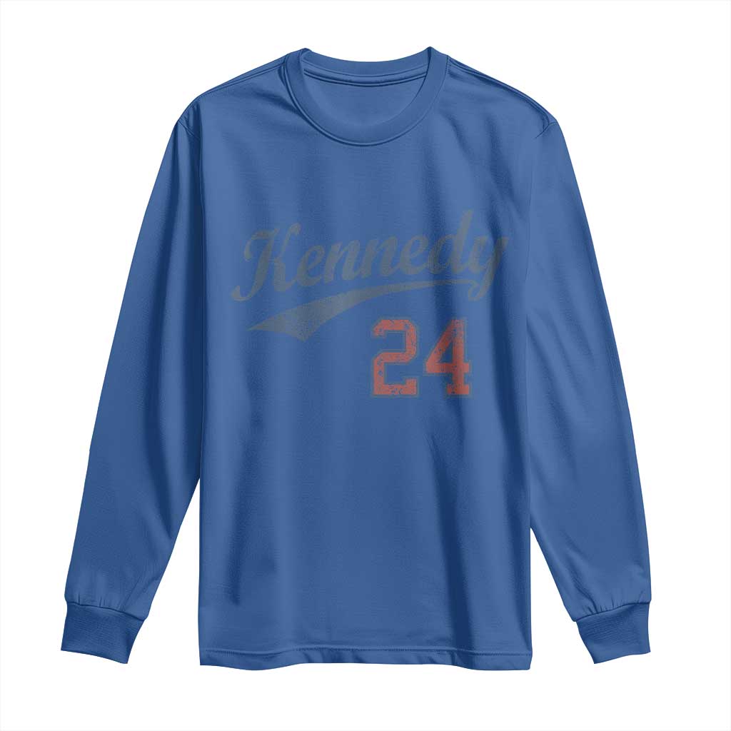RFK Jr Kennedy 2024 Long Sleeve Shirt Team Kennedy 24 Vintage TS02 Royal Blue Print Your Wear