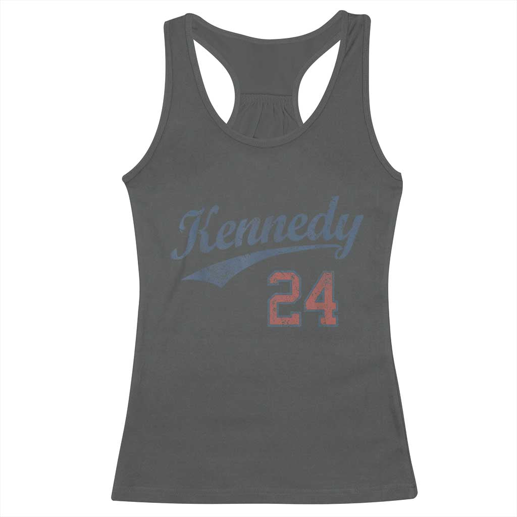 RFK Jr Kennedy 2024 Racerback Tank Top Team Kennedy 24 Vintage TS02 Dark Heather Print Your Wear