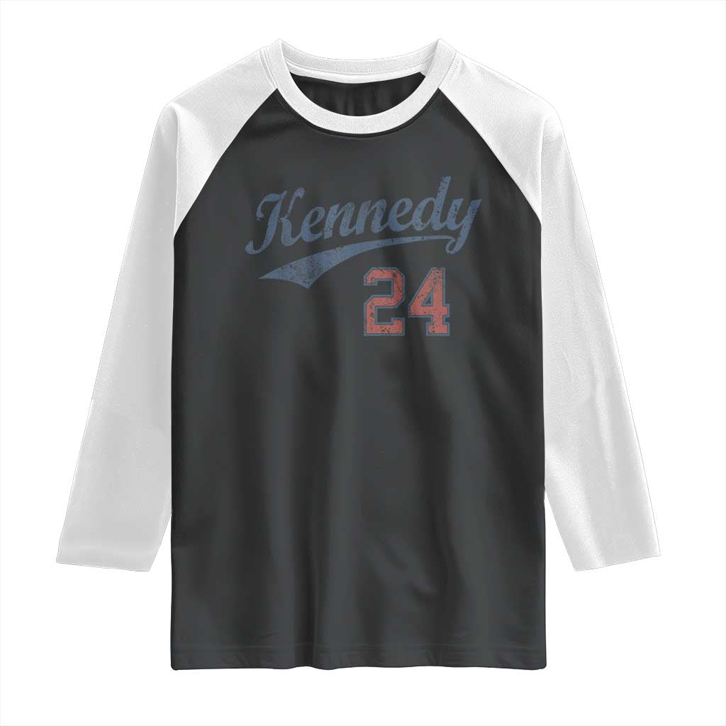 RFK Jr Kennedy 2024 Raglan Shirt Team Kennedy 24 Vintage TS02 Black White Print Your Wear