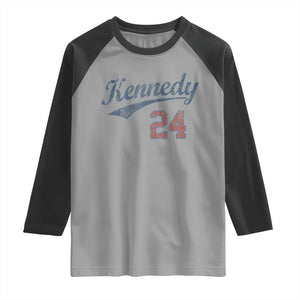 RFK Jr Kennedy 2024 Raglan Shirt Team Kennedy 24 Vintage TS02 Sport Gray Black Print Your Wear
