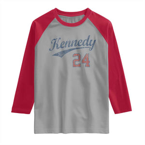 RFK Jr Kennedy 2024 Raglan Shirt Team Kennedy 24 Vintage TS02 Sport Gray Red Print Your Wear