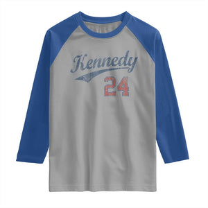 RFK Jr Kennedy 2024 Raglan Shirt Team Kennedy 24 Vintage TS02 Sport Gray Royal Print Your Wear