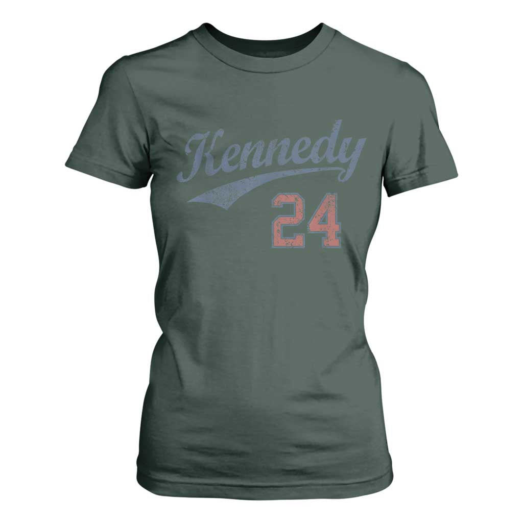 RFK Jr Kennedy 2024 T Shirt For Women Team Kennedy 24 Vintage TS02 Dark Forest Green Print Your Wear