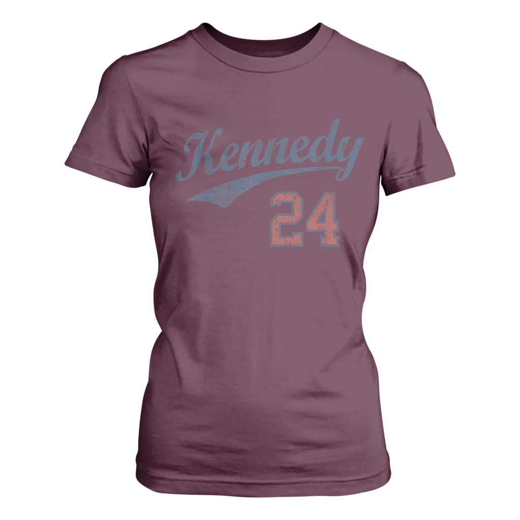 RFK Jr Kennedy 2024 T Shirt For Women Team Kennedy 24 Vintage TS02 Maroon Print Your Wear