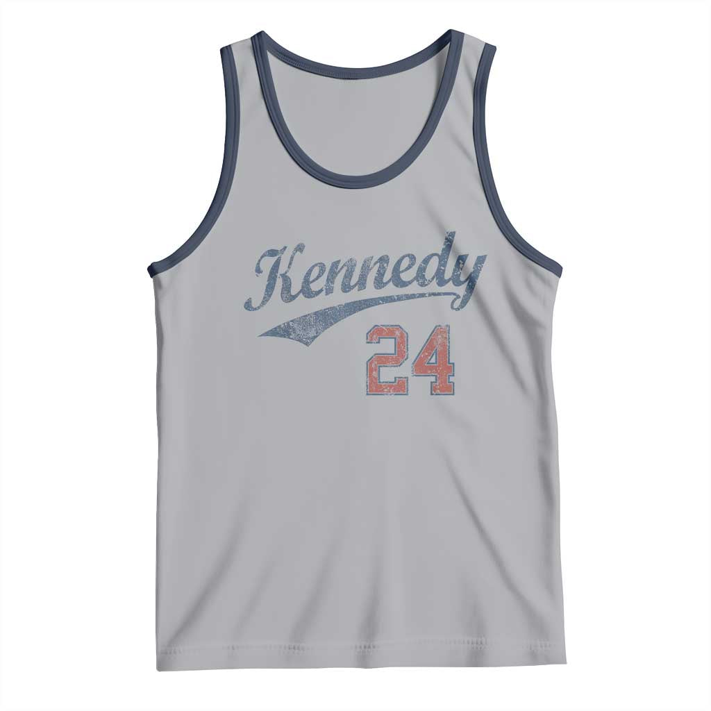 RFK Jr Kennedy 2024 Tank Top Team Kennedy 24 Vintage TS02 Athletic Heather Navy Print Your Wear