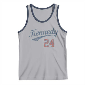 RFK Jr Kennedy 2024 Tank Top Team Kennedy 24 Vintage TS02 Athletic Heather Navy Print Your Wear