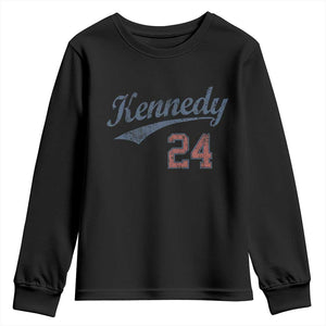 RFK Jr Kennedy 2024 Youth Sweatshirt Team Kennedy 24 Vintage TS02 Black Print Your Wear