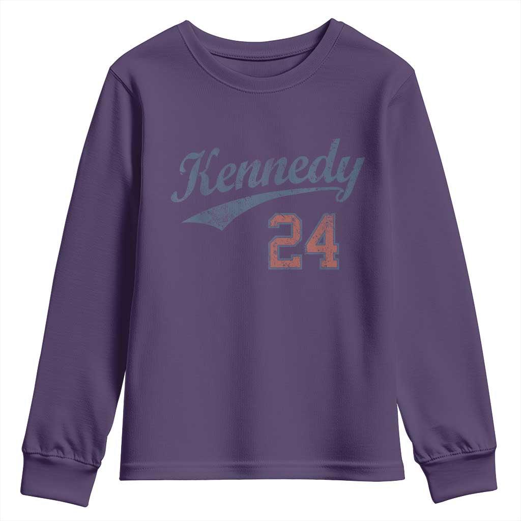 RFK Jr Kennedy 2024 Youth Sweatshirt Team Kennedy 24 Vintage TS02 Purple Print Your Wear