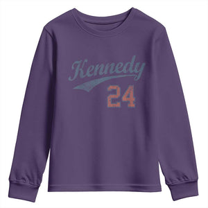 RFK Jr Kennedy 2024 Youth Sweatshirt Team Kennedy 24 Vintage TS02 Purple Print Your Wear