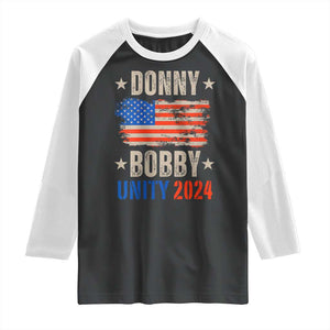 Donny Bobby 2024 Raglan Shirt Trump and Robert Kennedy Jr. RFK Unity TS02 Black White Print Your Wear