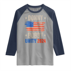 Donny Bobby 2024 Raglan Shirt Trump and Robert Kennedy Jr. RFK Unity TS02 Sport Gray Navy Print Your Wear